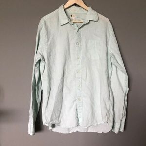 Mint Green linen Jcrew button down